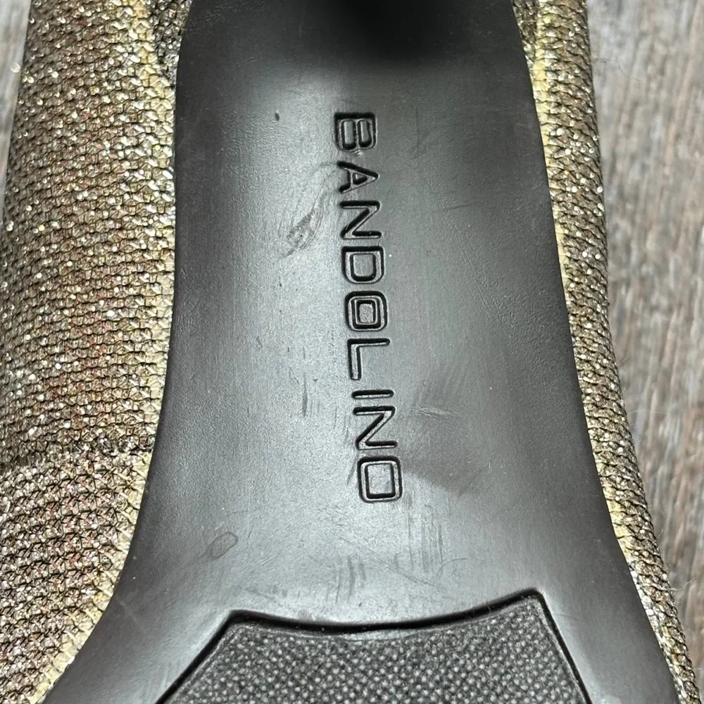 Bandolino‎ Gold/Silver Glitter Sparkly Peep Toe Pumps Women's 5.5 M Heeled Shoes